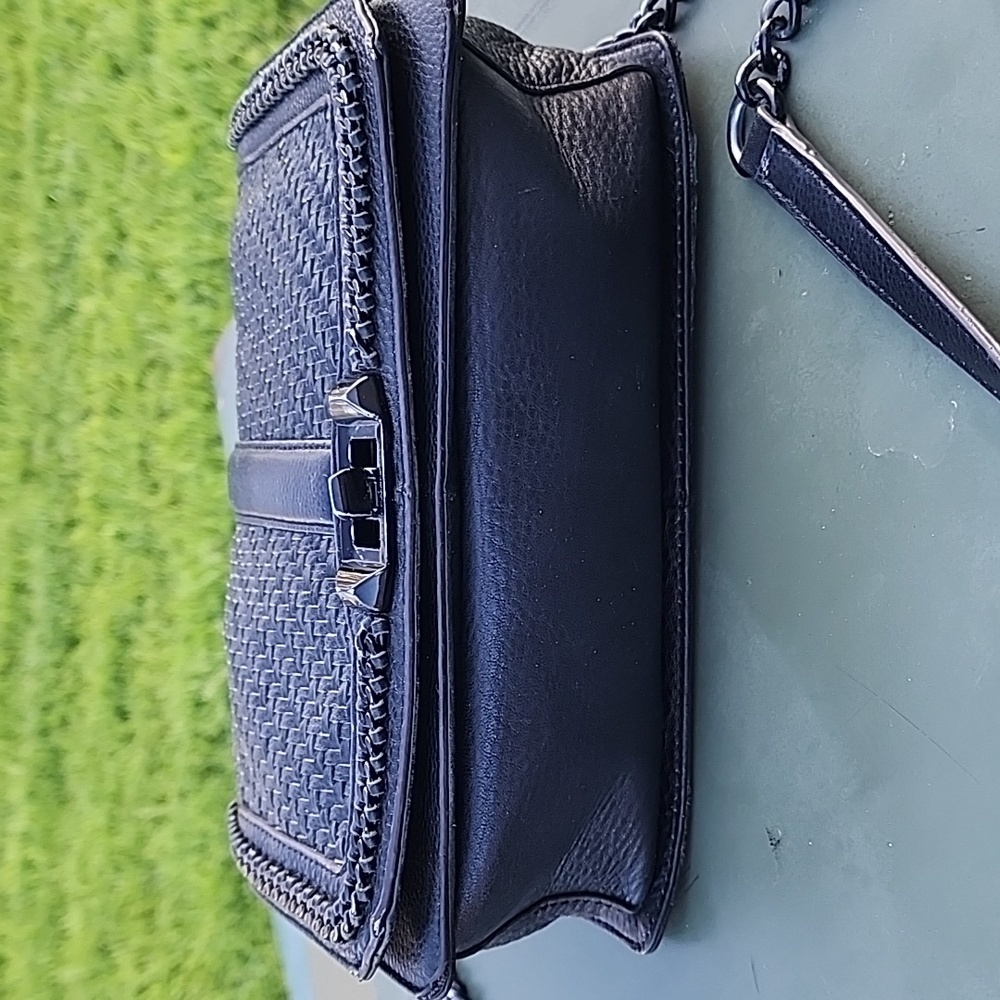 Rebecca Minkoff Love Chevron Quilt Black Leather Crossbody Bag - Picture 5 of 14